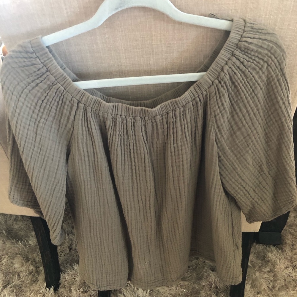 Off shoulder Waffle top